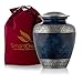 SmartChoice Cremation Urns for Human Ashes Adult - Handcrafted Funeral Memorial Ashes Urn Royal White Cremation Urn (White)