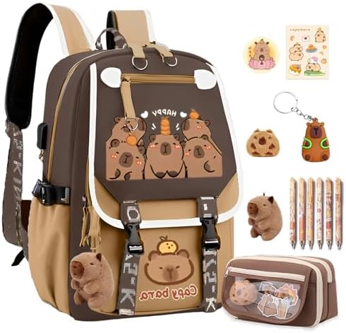 chufy capybara leather backpack SJIE Waterproof Backpack，Large-capacity includes 36-Piece Accessories (Pencil case, Notebook, Sticky notes, stickers, Gel pen and Others) Blue claw crabs are Brand_Pioneer Grade Recommendation Hook Size + Weight + Pack Count:4/0    1/16 oz.    4 Pack