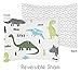 Navy Blue and Green Modern Dinosaur Boys or Girls 5 Piece Toddler Bedding Comforter Sheet Set