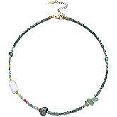 Cosace Beaded Necklaces for Women Crystal Beaded Necklace Natural Stone Summer Beach Boho Necklaces for Women Bead Choker Handmade Jewelry