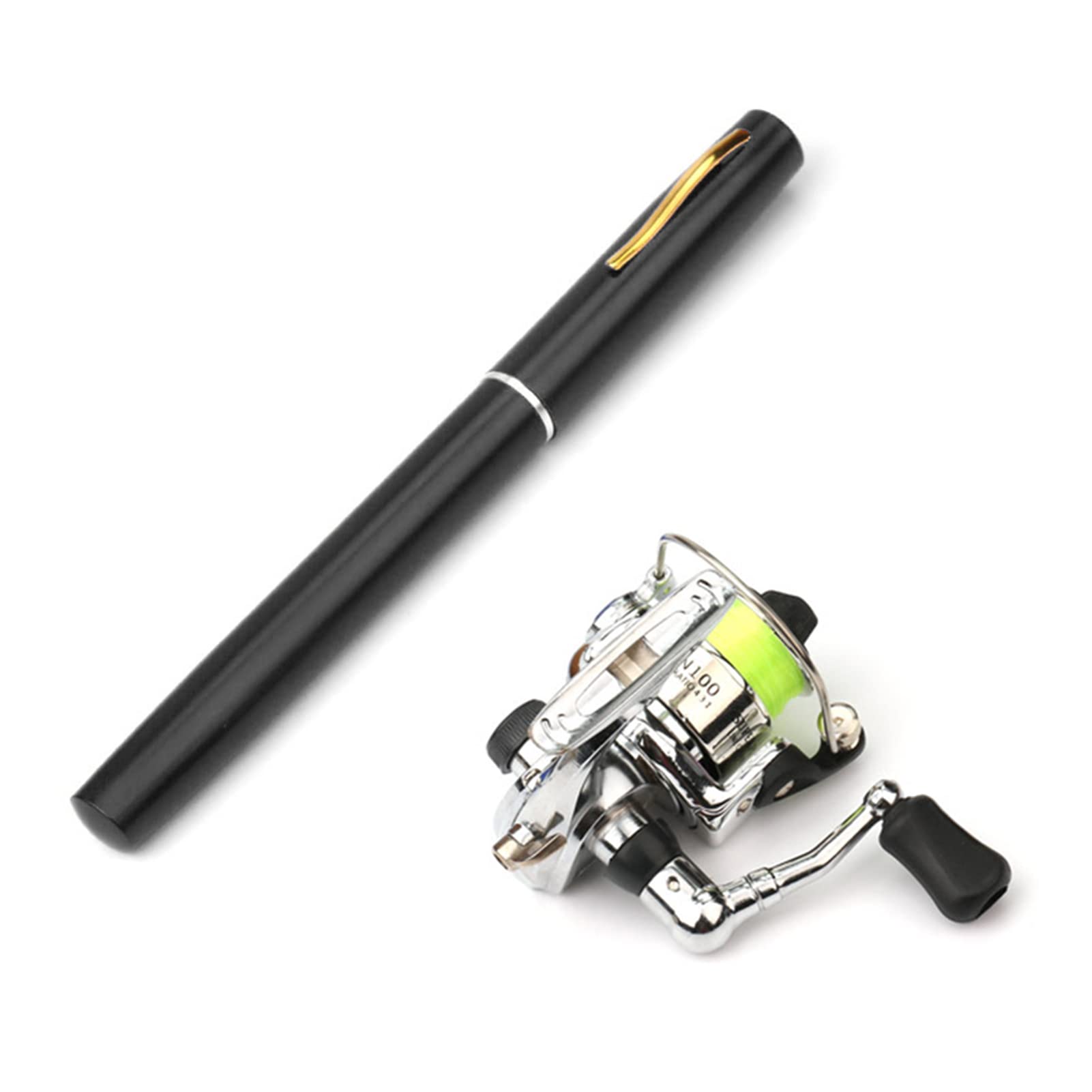 Lixada Mini Fishing Equipment - Foldable Fishing Rod with Reel, 1 m / 1.4 m / 1.6 m Bag, Pen Fishing Rod Kit in 7 Colours