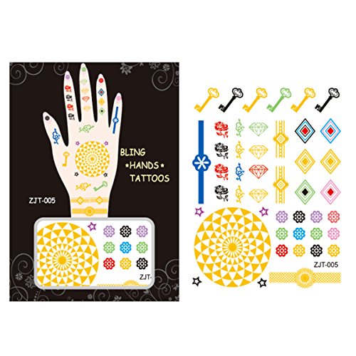 AllyDrew Metallic Body Art Hand Tattoos, Spunky Love