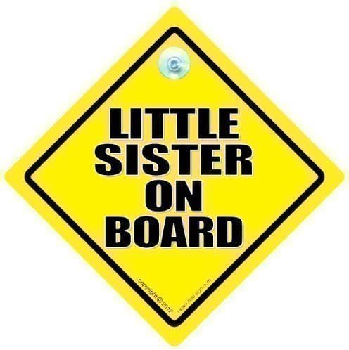 BABY iwantthatsignLtd Little Sister On Board Car Sign, Sister Car Sign, Little Sister Car Sign,Baby On Board Car Sign, Sister On Board, Sister Sign, Granddaughter On Board