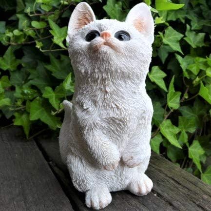 Amazon 猫の置物 白猫の子猫 ７２３９ｈｔ キャット ガーデンオブジェ ｃａｔ 動物 オーナメント ネコ 雑貨 ガーデン オブジェ ガーデニング インテリア 置物 オブジェ オンライン通販