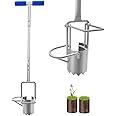 Updated Bulb Planter Long Handle for Digging, 5-in-1 Lawn and Garden Tool, Weeding, Soil Sampler, Transplanting, Sod Plugger Height Adjustable Bulb Transplanting