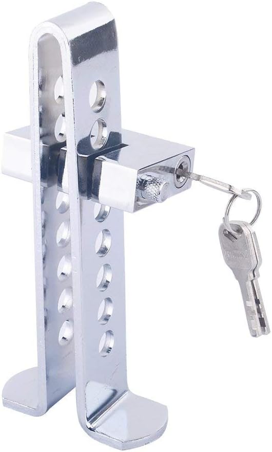 Pedal Lock, Stainless Steel AntiTheft Device with 8 Locking Holes, Car
