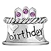 LovelyJewelry Happy Birthday Purple Birthstone Charm Sale Cheap Beads Fit Pandora Jewelry Charms Bracelet Gifts