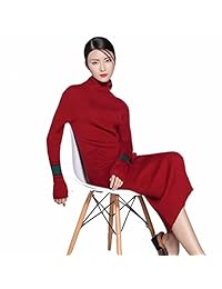 Vestido para mujer de manga larga, ajustado, elástico, de Turtleneck