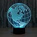 WONFAST® 3D World American Globe Optical Illusion Lighting 7 Colors Change Touch Switch LED Table Lamp Children's Night Light for Home Decoration Household Bedroom