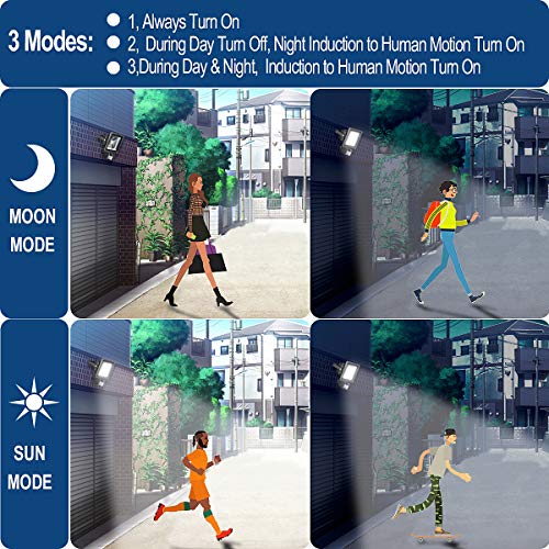 Motion Sensor Floodlight Outdoor, 20W Induction LED Lamp, IP65 Waterproof Spotlight, 6500K 1600LM LED Sensor Light,160W Bulb Equivalent Security Light with US 3-Plug(Daylight White) - Thumbnail 4
