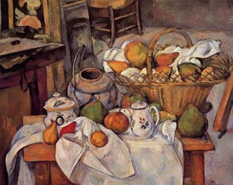 Amazon セザンヌ 果物籠のある静物 プリキャンバス複製画 ポスター仕上げ 6号相当サイズ 置物 オブジェ オンライン通販