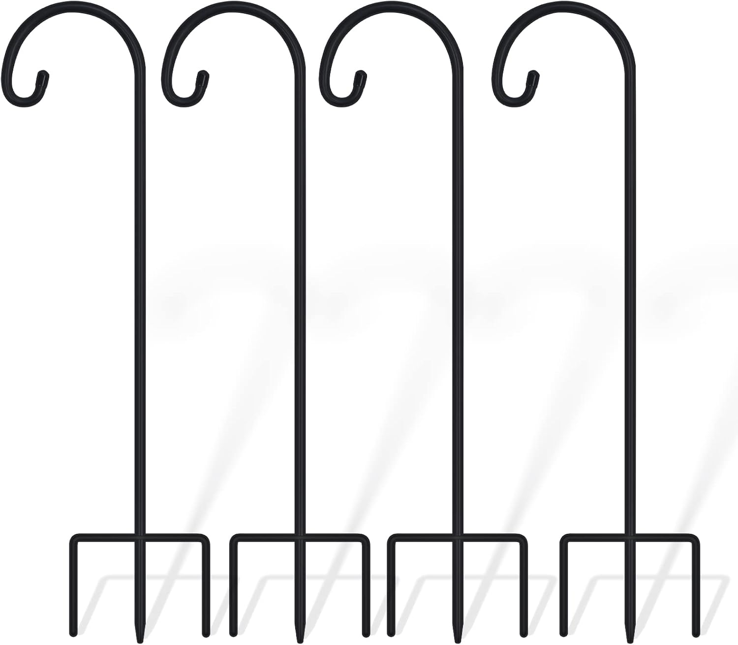 Outdoor Shepherd's Hooks - FEED GARDEN Adjustable 32 Inch Shepherd Hooks Thick Rust Resistant Steel Shepard Hooks for Outdoor Hanging Lanterns, Bird Feeders, Solar Lights, Weddings Decor 4 Pack