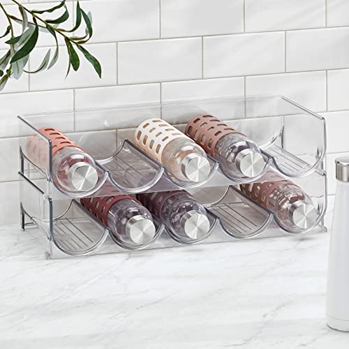 mDesign Plastic FreeStanding Water Bottle and Wine Rack Storage