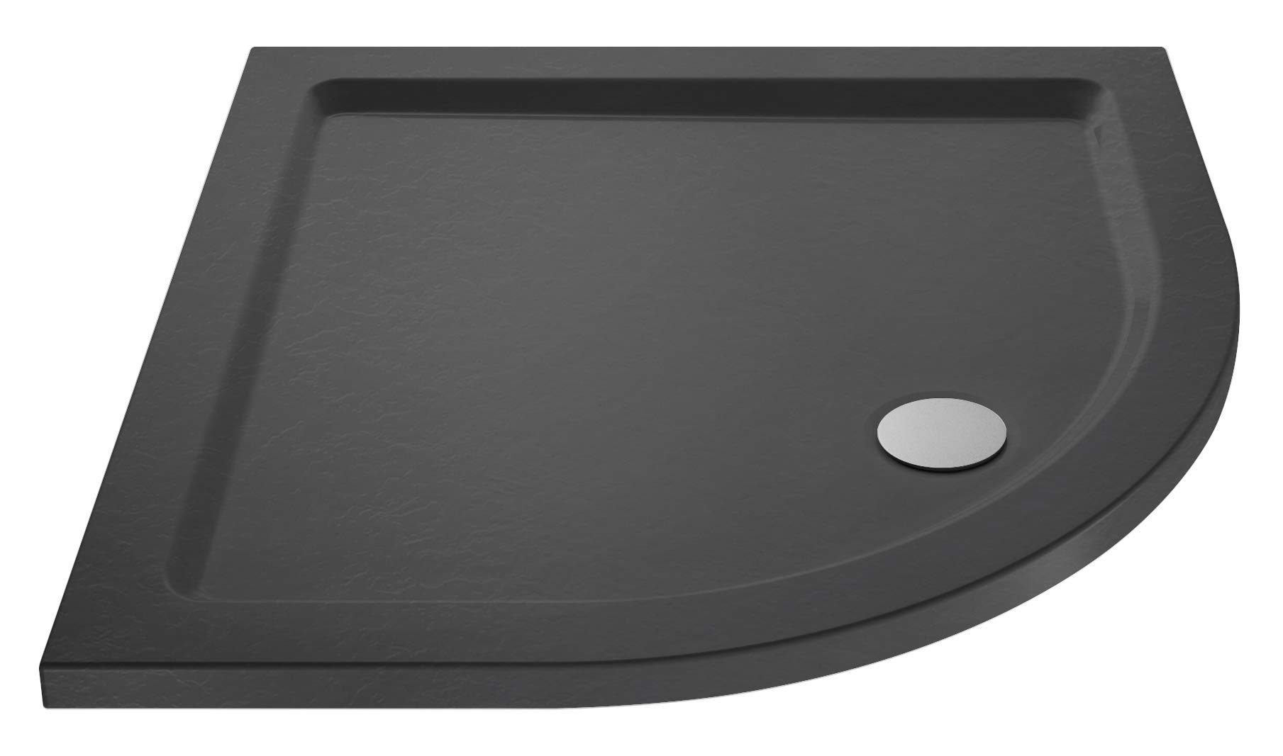 Nuie TR71096 | Modern Bathroom Quadrant Slimline Pearlstone Shower Tray, 700mm x 700mm, Slate Grey