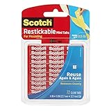Scotch Restickable Tabs, 0.5 Inch squares, 72 Tabs, 2-PACK