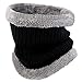 Novawo Thick Fleece Lined Stretchy Beanie Cap + Neck Warmer Set for Men Women