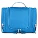 Hanging Travel Toiletry Bag + Silicone Bottles Set - Premium Quality Travel Organizer for Men & Women - Toiletry Kit for Cosmetics, Makeup, Shaving Accessories, Bathroom (blue)