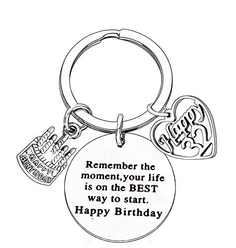 Happy Birthday Gifts Women Keychains Teen Girls Keyrings Jewellery Presents For Mum Grandmother (32nd Heart)