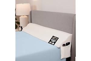 GORILLA GRIP King Bed Wedge Pillow for Headboard Gap, Filler Between Mattress Gaps, US Designed, Comfortable Supportive High Density Cushion Foam Pillows, Stay in Place Gripping Dots, White