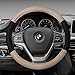 FH Group FH2033 Modernistic Steering Wheel Cover and Seat Belt Pads (Beige) with GIFT – Universal Fit for Cars Trucks & SUVs