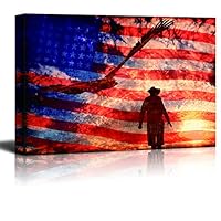 Canvas Wall Art Flag Day Theme Canvas Prints Home Artwork Decoration for Living Room Bedroom - 12x18 inches