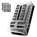 MNJ Motor 12-Way Fuse Box Holder with LED Indicator, Waterproof 12-Circuit Blade Fuse Block 30A Per Circuit Durable Protection Cover Sticker Label for Automotive Car Boat Marine SUV primary