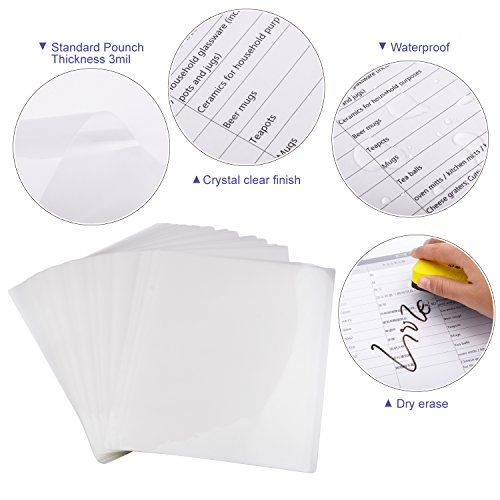 image for Ktrio Thermal Laminating Pouches, Clear Thermal Pouches, Letter Size 8