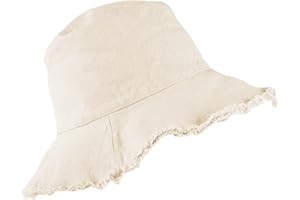 FGSS Bucket-Hat-Distressed Sun-Protection Washed-Cotton Beach-Sun-Hat - Summer-Wide-Brim(3.2inch Brim) Beach-Cap(Size:S-M)
