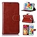 S5 Case, Galaxy S5 Case, Joopapa Galaxy S5 Luxury Fashion Pu Leather Magnet Wallet Flip Case Cover with Built-in Credit Card/ID Card Slots for Samsung Galaxy S5 / Galaxy Sv/Galaxy S5 I9600 (Brown)