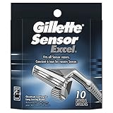 Gillette Sensor Excel Men's Razor Blade Refills, 10 Count