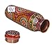 Rastogi Handicrafts Pure copper Hand painted bottle Red capacity 33oz / 950 ml for drinking water storage/yoga bottle