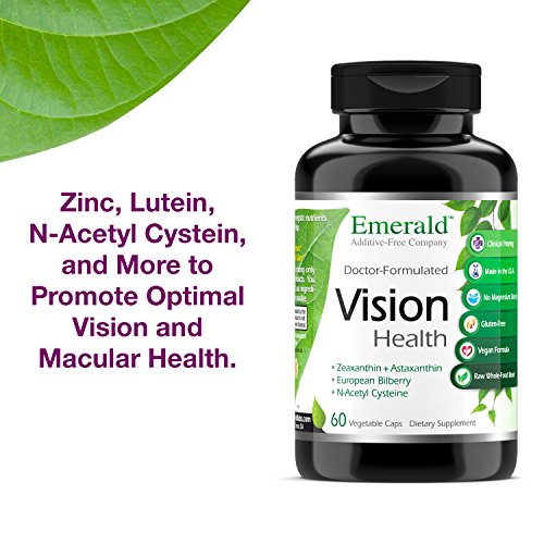 Vision Health - with Lutein & European Bilberry Extract - Supports Macular Health, Retina/Lens Strength, Eye Sensitivity - Emerald Laboratories - 60 Vegetable Capsules
