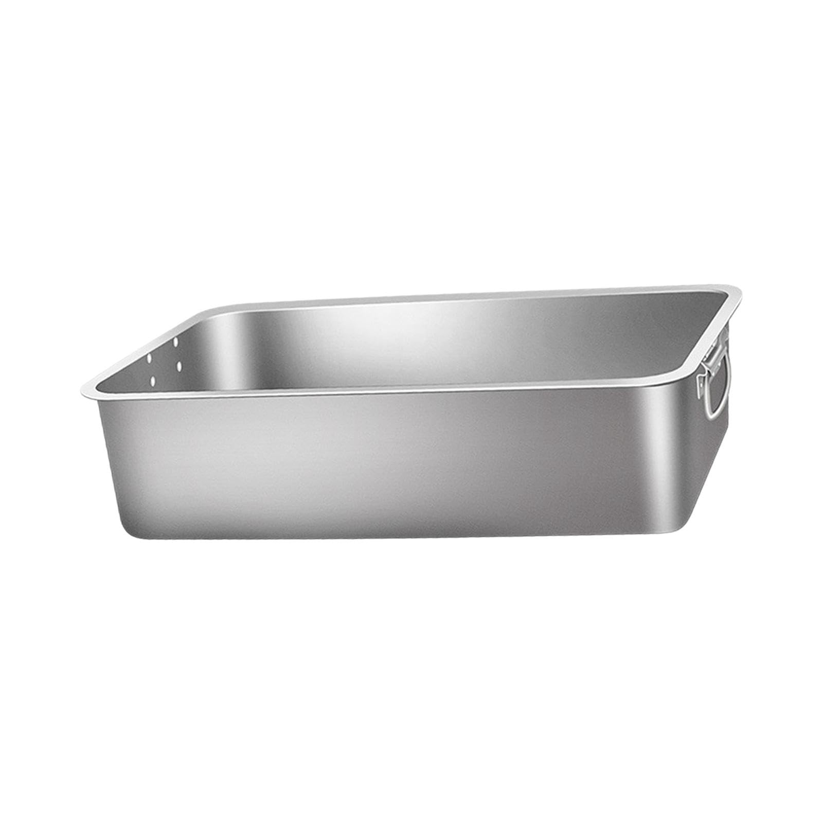 Sharplace Cat Litter Box Stainless Steel Cat Litter Tray Pet Cat Toilet Sand Box Non Stick with High Sides for Big Cats Stainless Steel Kitty Litter Pan Kitten Toilet, 32x22x10cm