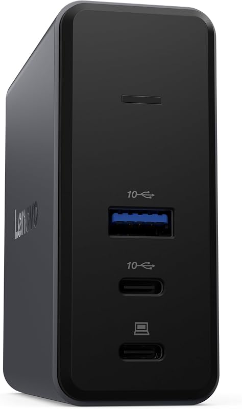 GaN-Ladestation | Tragbare Dock mit integriertem GaN-Netzteil 65W | USB-A und USB-C