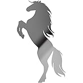 Transparent Decal Stickers of Rearing Horse Fine Silhouette (Metallic Silver) Premium Waterproof Vinyl Decal Stickers for Laptop Phone Accessory Helmet Car Window Mug Tuber Cup Door USCstic88676aSIAA