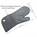 Silicone Groment Oven Mitts with Heat Resistant Non-Slip Set of 2, Cotton Quilting Lining, Oven Gloves and Pot Holders Kitchen Set for BBQ Cooking Baking, Grilling, Barbecue, Machine Washable Grey
