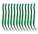 SWACC 12 Pcs Straight One Color Party Highlights Clip on in Hair Extensions Colored Hair Streak Synthetic Hairpieces (Green)