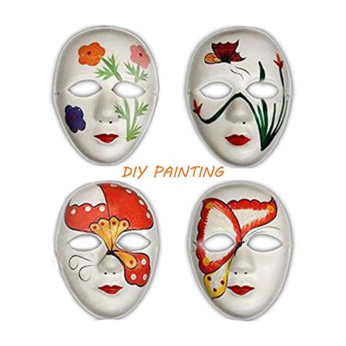 OULII Full Face DIY Mask Halloween Blank Painting Mask Cosplay for Masquerade Halloween Party