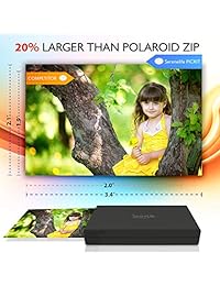 serenelife portátil Instant Mobile Photo Printer Wireless Color de impresión de imagen de iPhone de Apple, iPad o cámara de smartphone Android Mini compacto tamaño de bolsillo fácil para viajes pickit22bk (Negro)