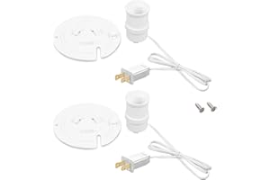 Norward 2 Set Blow Mold Light Kit Replacement, E27 E26 Bulb Cord Kit for Halloween,Christmas,Salt Lamp,Craft Indoor Outdoor Decorations,Salt Lamp Base with Fuse Plug