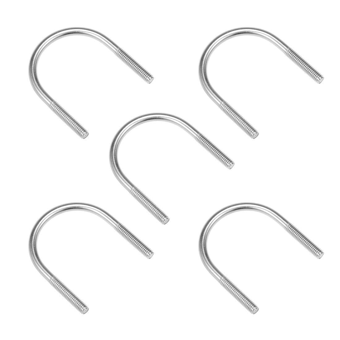 uxcell U-Bolts 1-1/2"(39mm) Inner Width 304 Stainless Steel M6 U-Bolt Fastener for 38mm Pipe Dia 5pcs