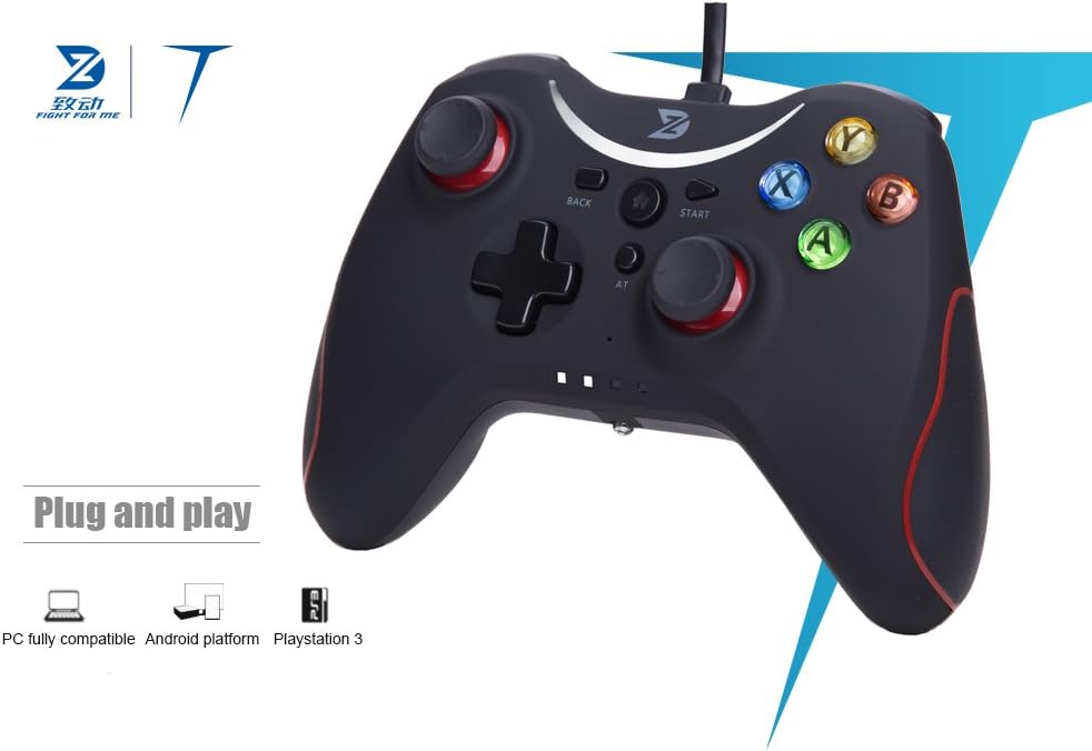 ZD T Gaming Wired Gamepad Controller Joystick for PC(Windows XP/7/8/8.1/10) / Playstation 3 / Android/Steam - Not Support The Xbox 360/One (T-Wired): Computers & Accessories