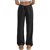ATHMILE Womens Sweatpants Wide Leg Barrel Pants Baggy Joggers Low Waist Fall Fashion Winter Clothing Pockets 2026