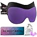 PrettyCare 3D Sleep Mask (Popular Ultra Violet Color with 2 Pack) Eye Mask for Sleeping - Contoured Night Blindfold for Airplane with EarPlugs & Yoga Silk Eye Bags for Travel, Best for Men Women