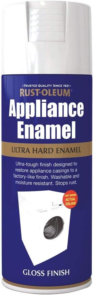 Rust-Oleum Appliance Enamel Spray Paint Gloss White 400ml - Refinish Indoor