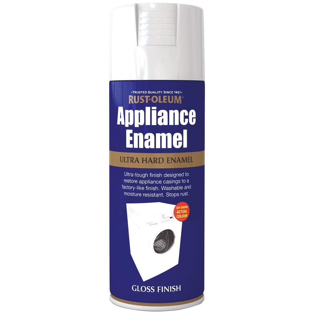 Rust-Oleum Appliance Enamel Spray Paint Aerosol, Gloss White 400ml