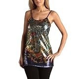 Ed Hardy Womens Tiger Fire Sequined Tunic Dress
