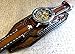 Steampunk Leather Cuff Watch, Skeleton Men's watch, Aged brown Leather Cuff, Bracelet Watch, Wrist Watch