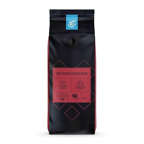 Amazon-Marke: Happy Belly Röstkaffee, ganze Bohnen 100% Arabica 2 kg (2 x 1 kg)
