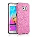 MEKO Galaxy S6 Edge Case Sparkles Glitter Bling Anti-Shock Rubber Case [Perfect Fit] [Scratch Resistant] for Samsung Galaxy S6 Edge-- ( Pink)